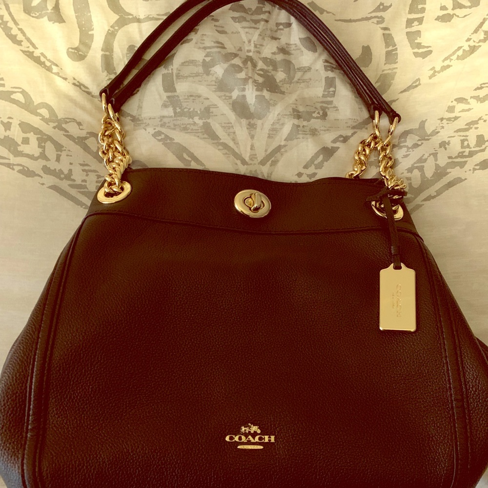 Authentic Black leather COACH bag